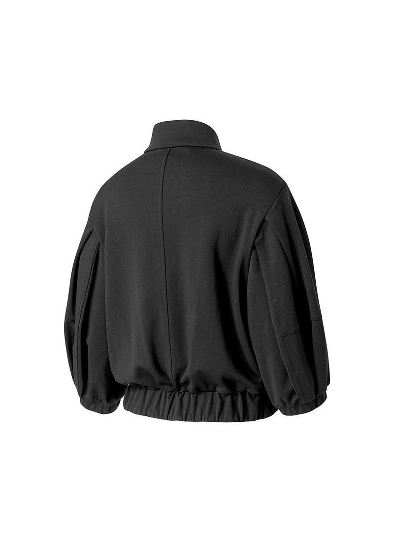 Piping High Neck Zip-up Jacket