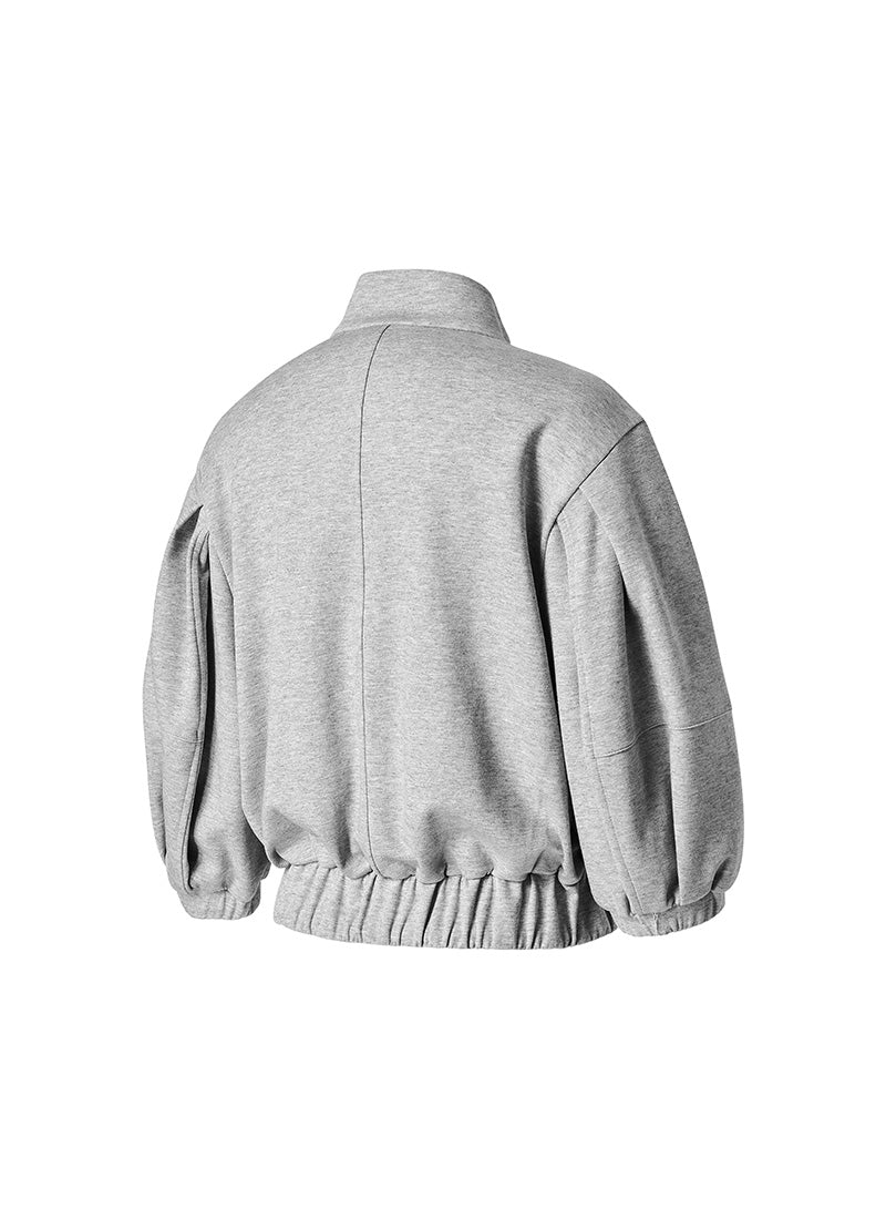 Piping High Neck Zip-up Jacket
