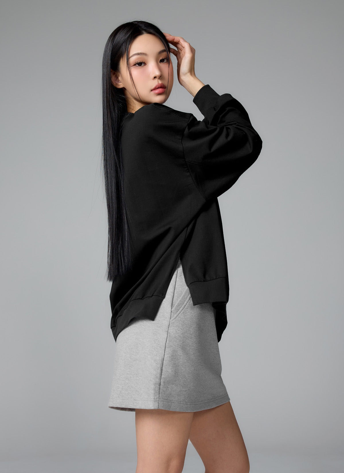 Soft Side Slit Sports Sweatshirt