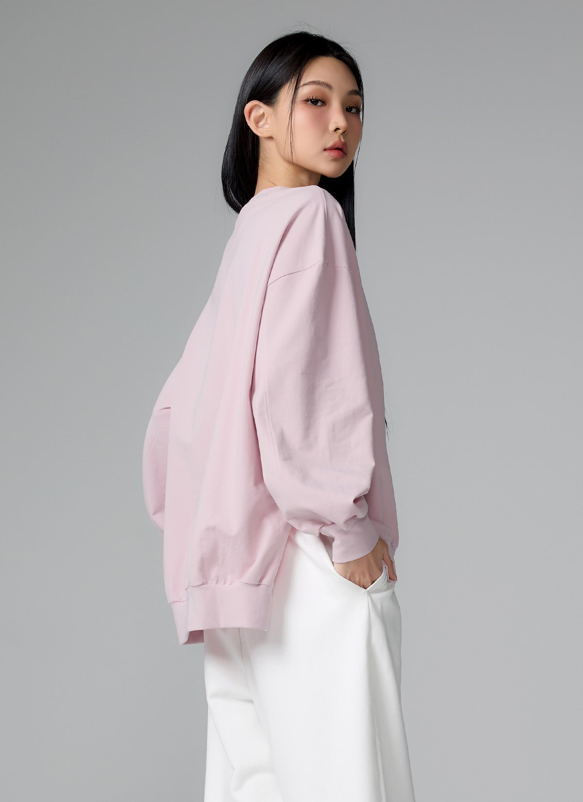 Soft Side Slit Sports Sweatshirt