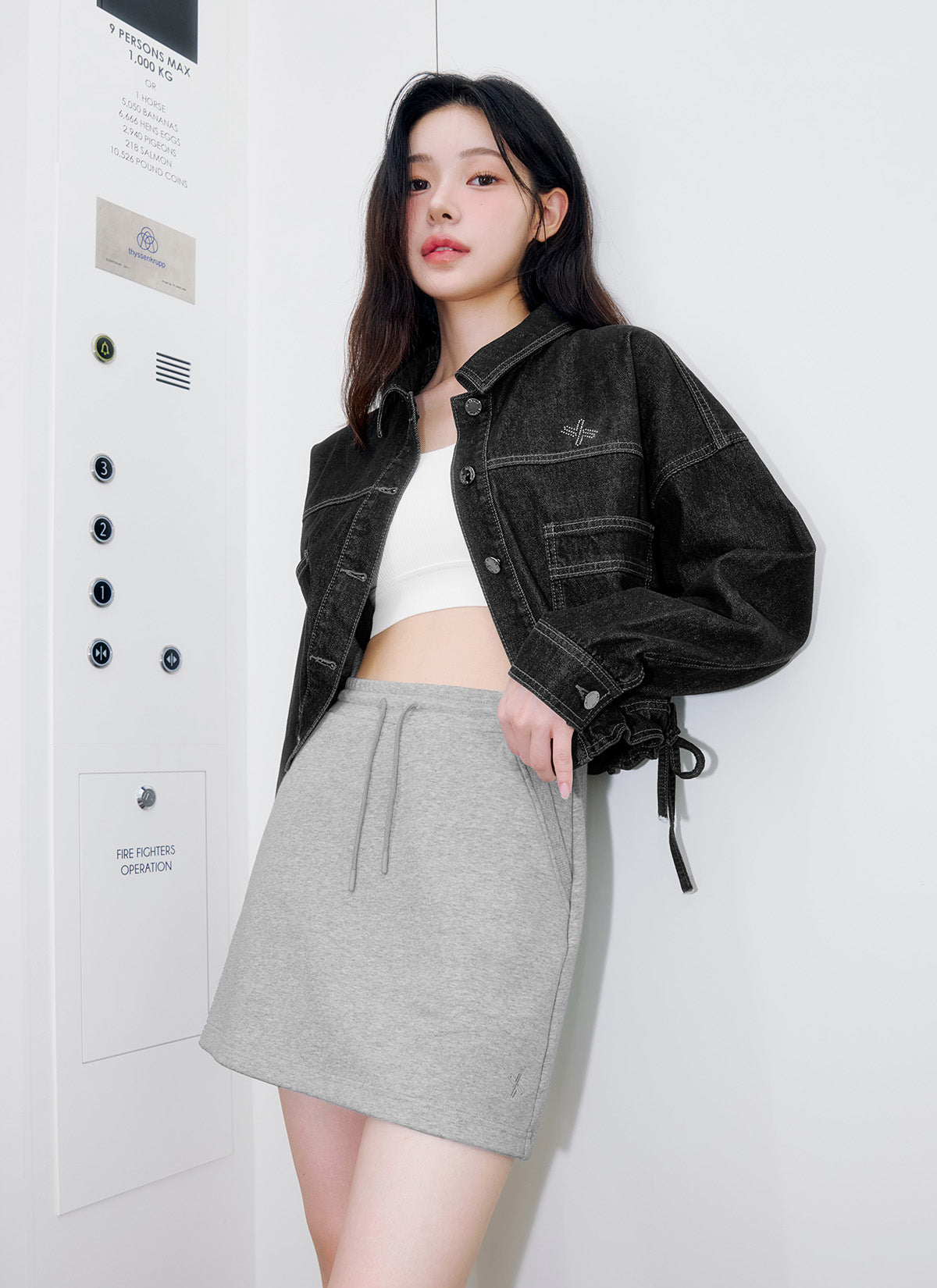 Denim Lettering Loose Fit Jacket