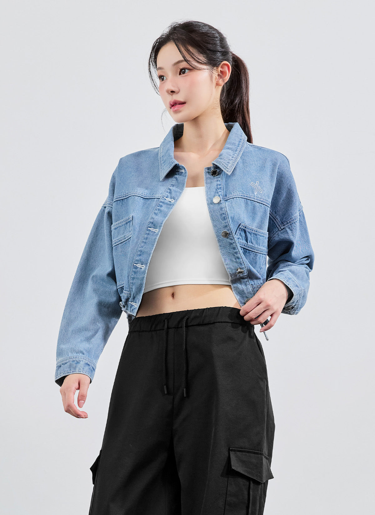 Denim Lettering Loose Fit Jacket