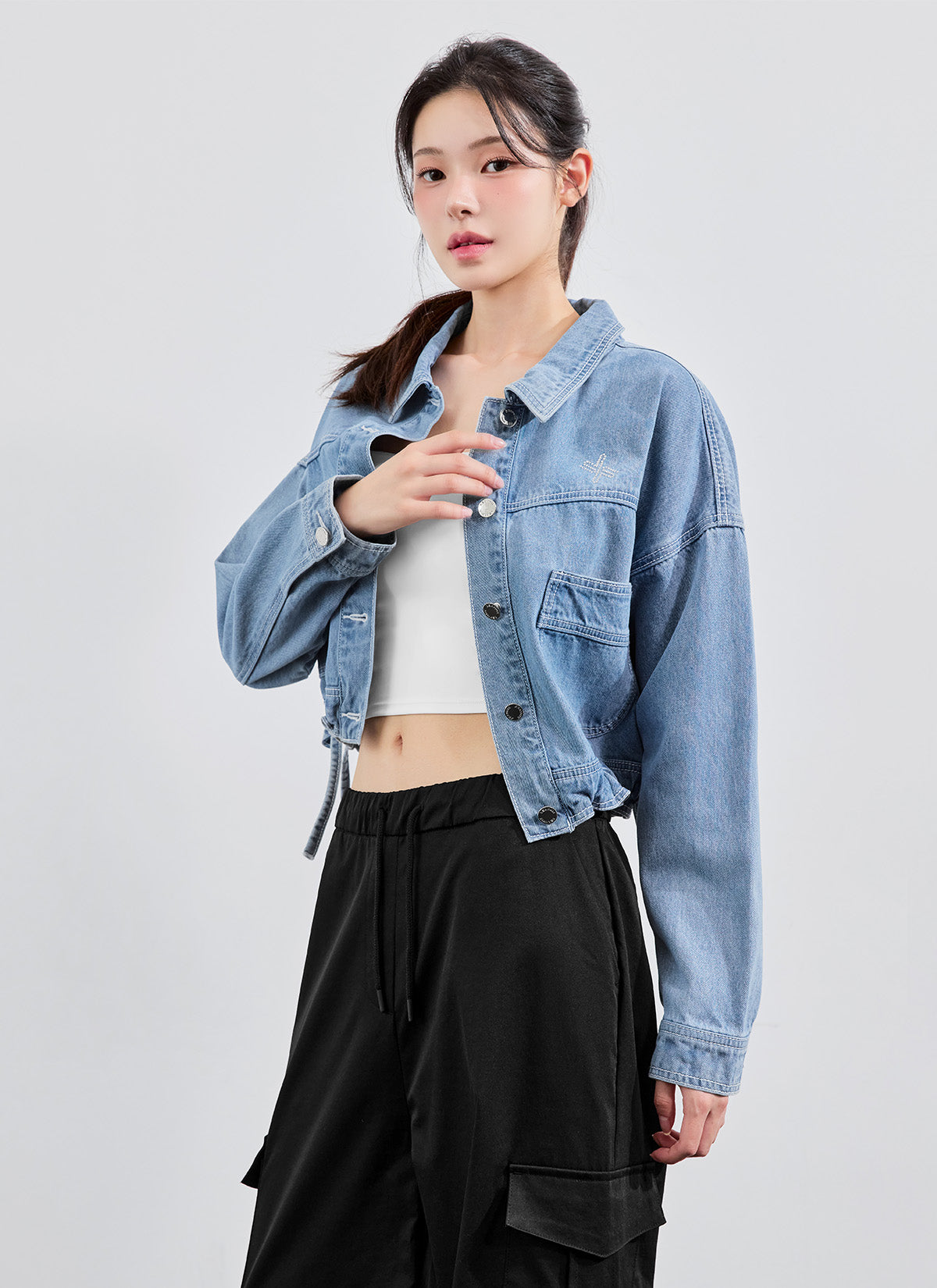Denim Lettering Loose Fit Jacket