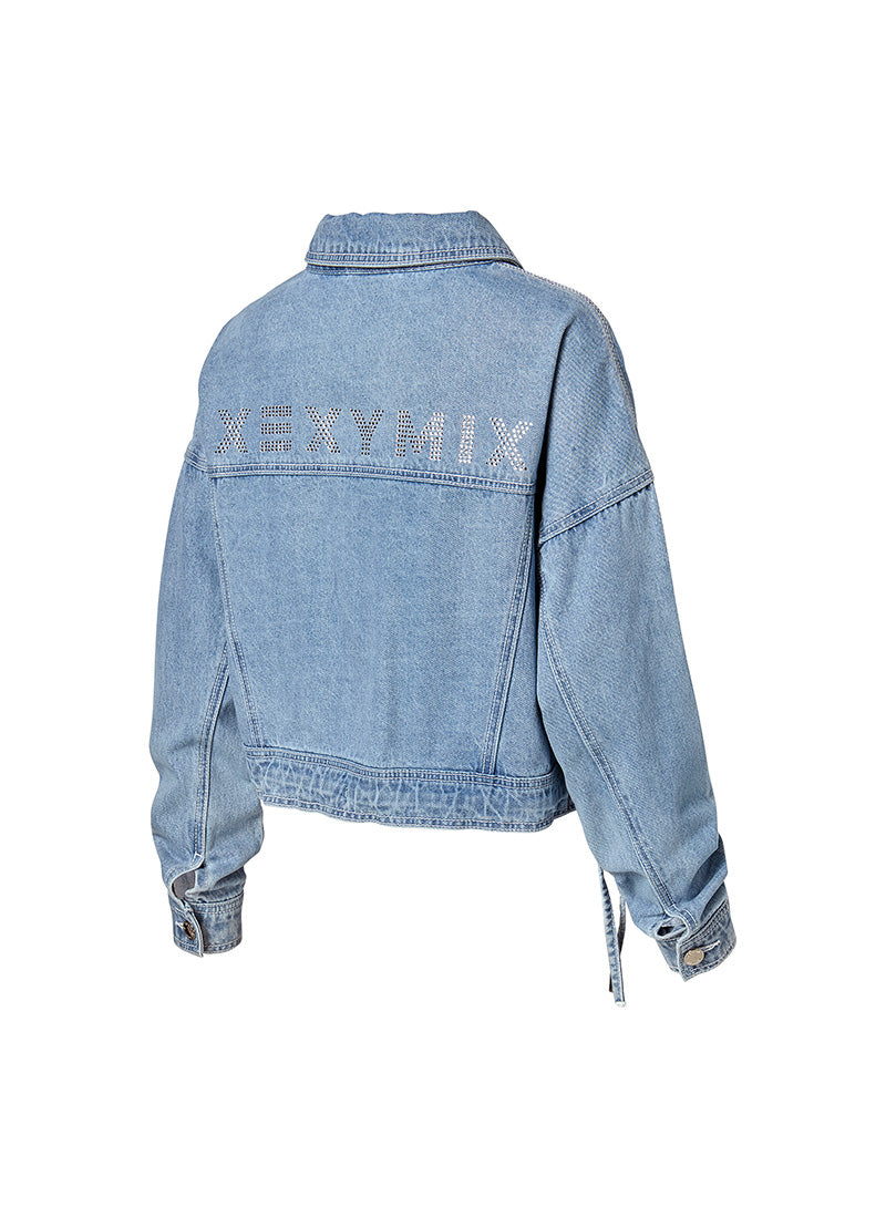 Denim Lettering Loose Fit Jacket