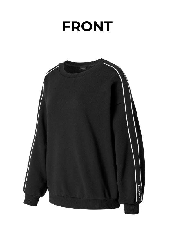 Softree Oversized Piping Contrast Sweatshirt