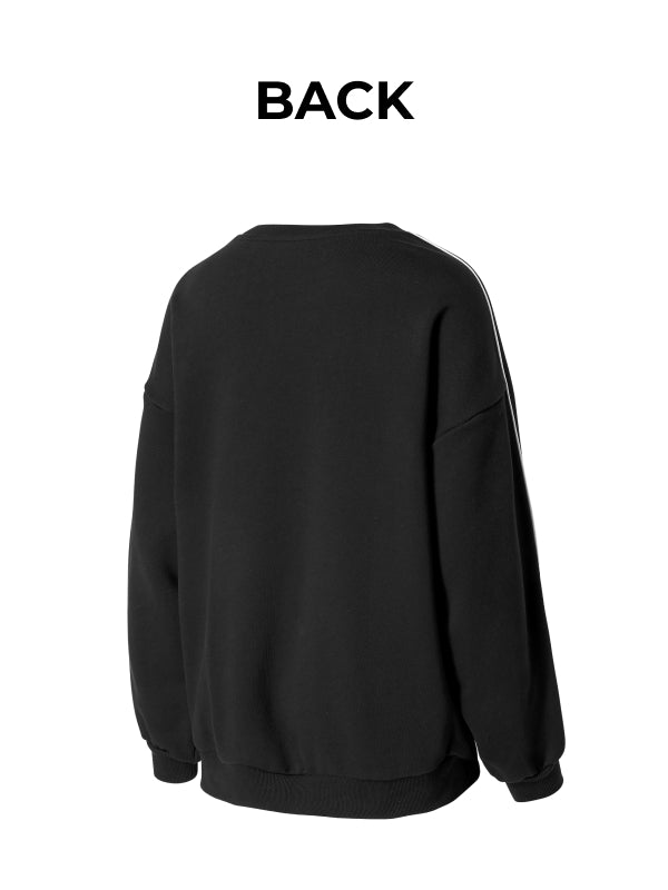 Softree Oversized Piping Contrast Sweatshirt