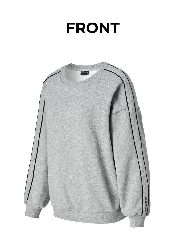 Softree Oversized Piping Contrast Sweatshirt