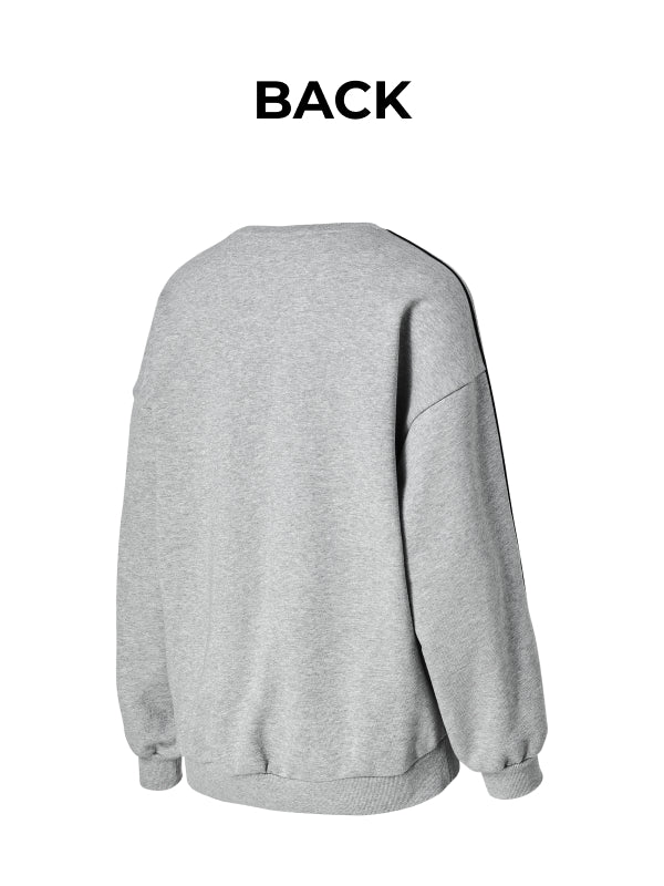 Softree Oversized Piping Contrast Sweatshirt