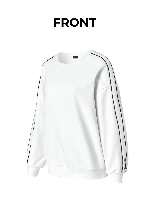 Softree Oversized Piping Contrast Sweatshirt