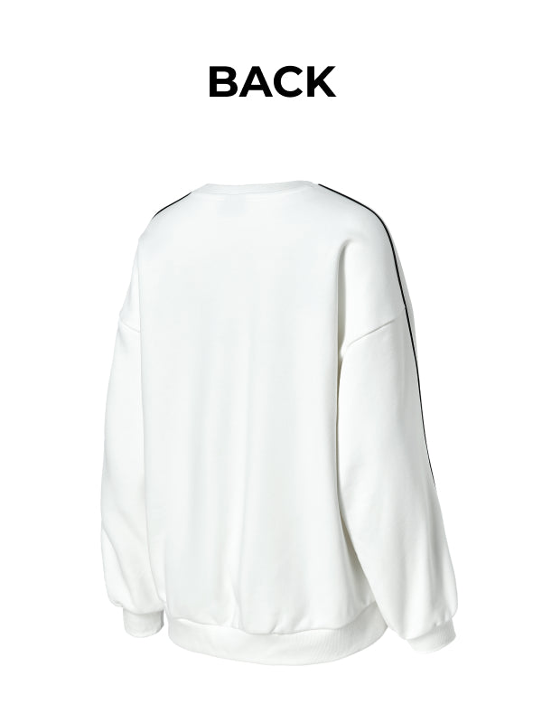 Softree Oversized Piping Contrast Sweatshirt