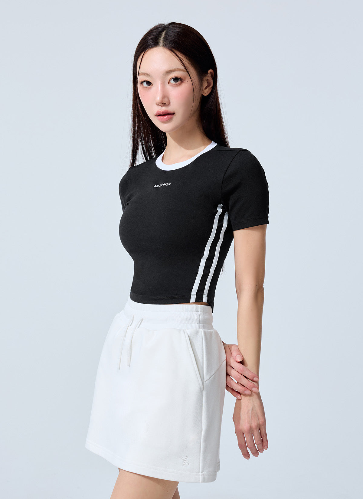 Sporty Trackline Crop Short Sleeve