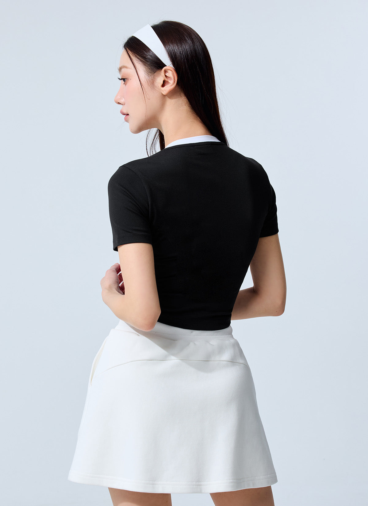 Sporty Trackline Crop Short Sleeve