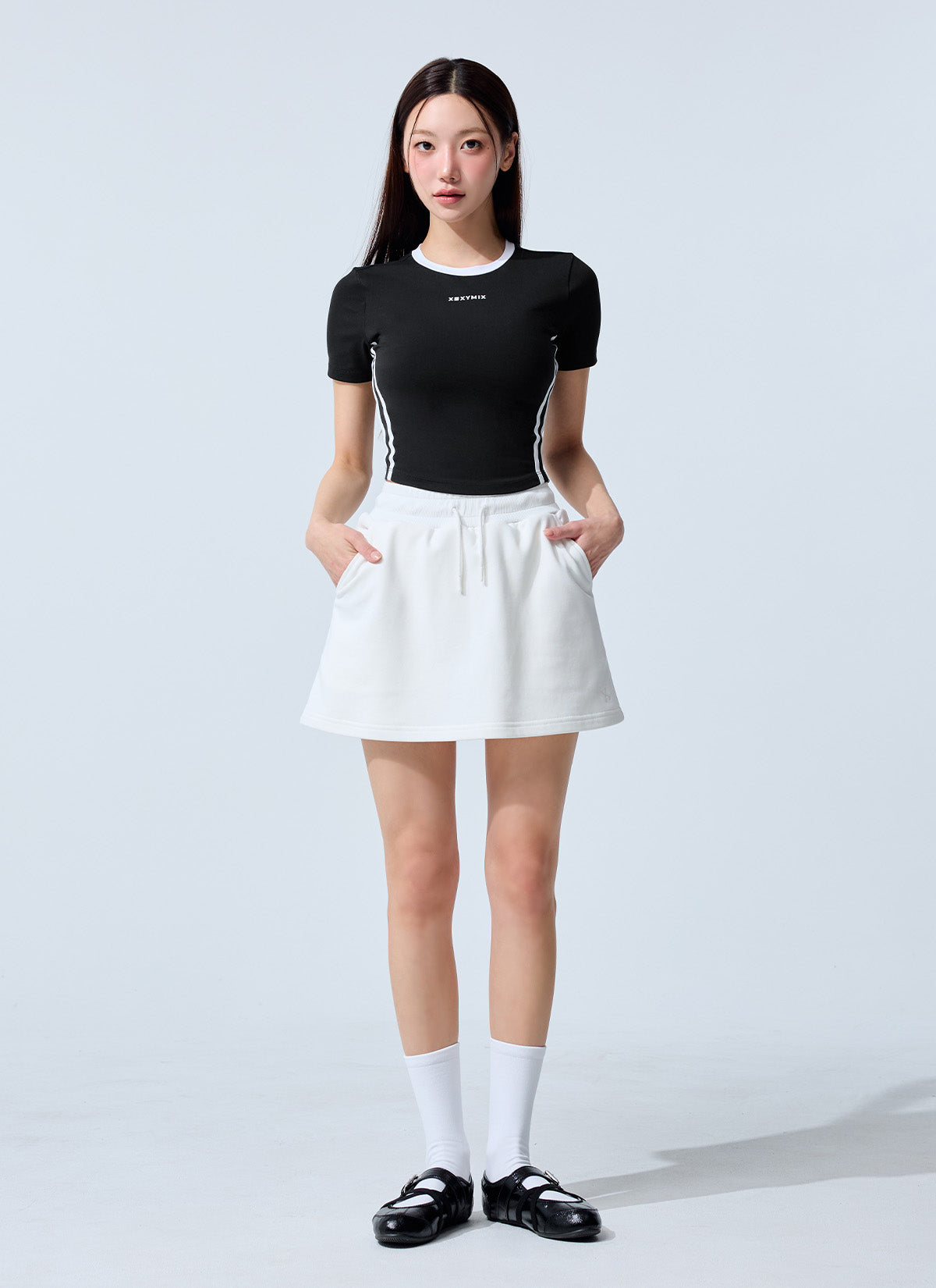 Sporty Trackline Crop Short Sleeve