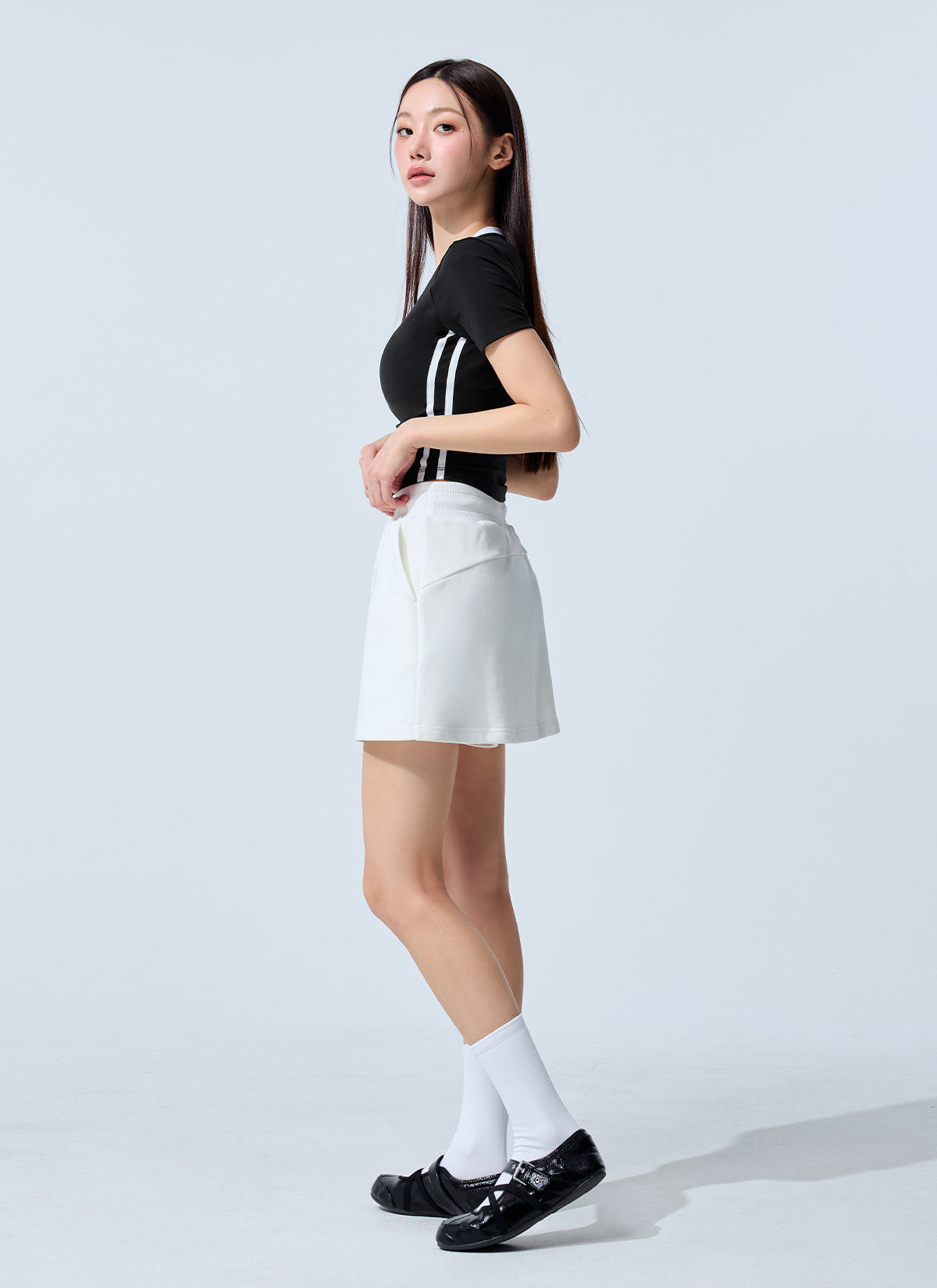 Sporty Trackline Crop Short Sleeve