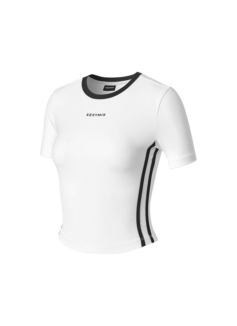 Sporty Trackline Crop Short Sleeve