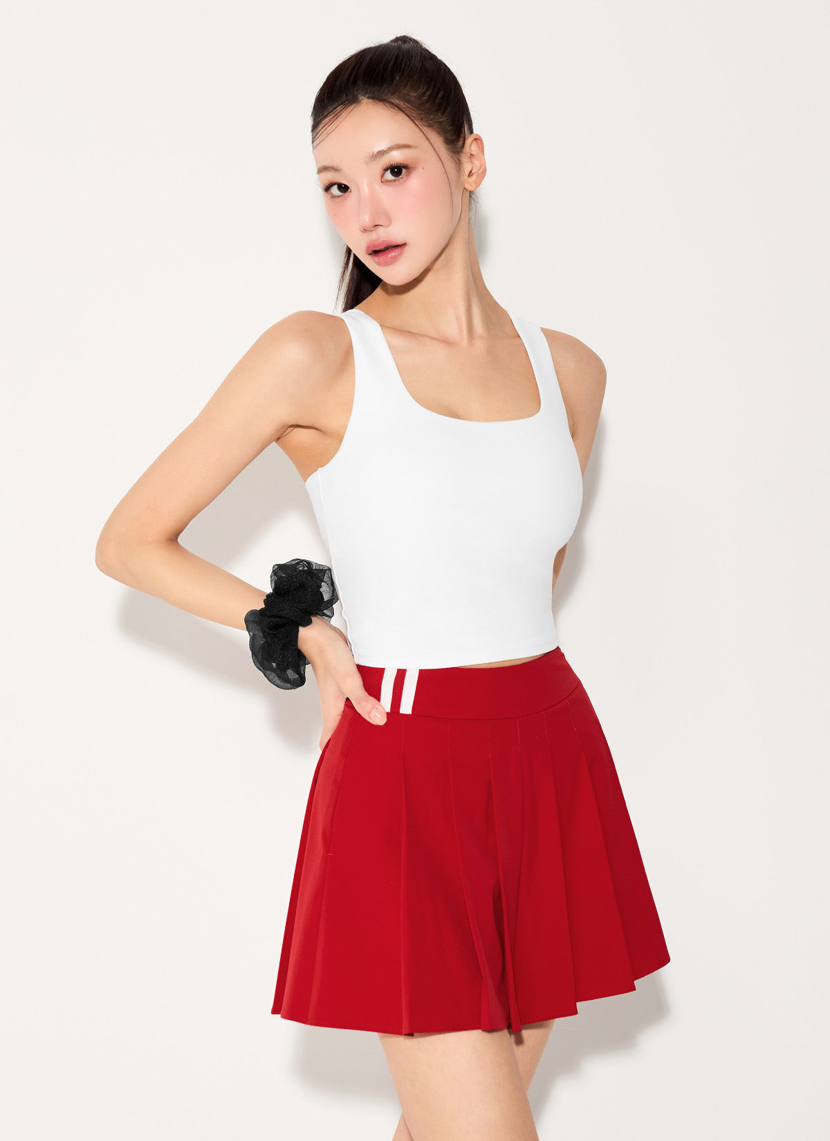 Trackline Pleats Two-in-One Shorts