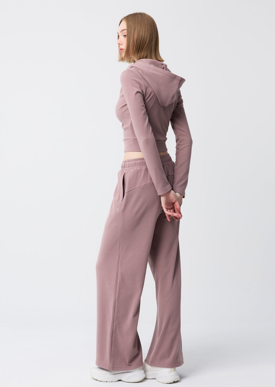 Easy Warm Shirring Two-Way Hood Zip-Up