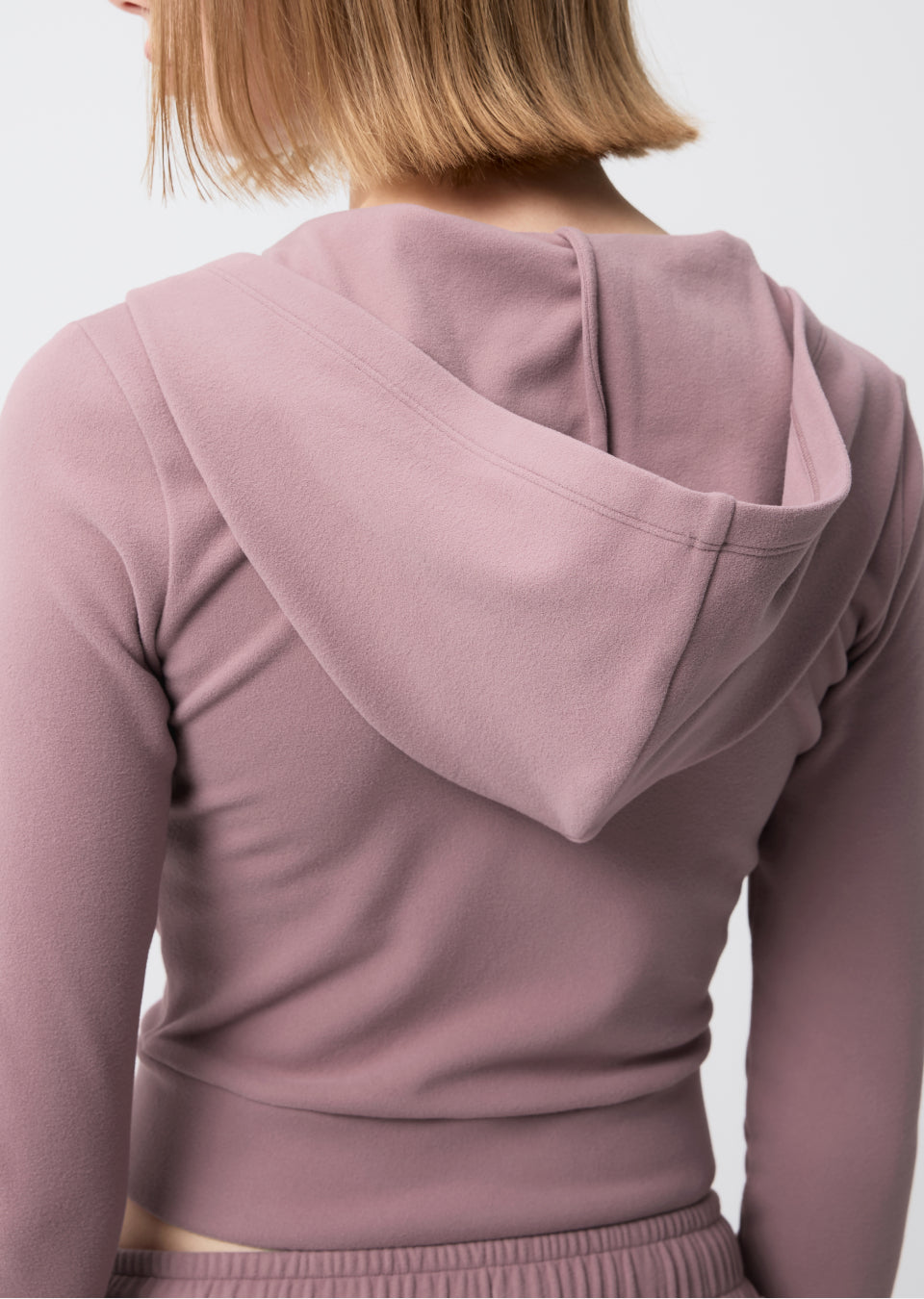 Easy Warm Shirring Two-Way Hood Zip-Up
