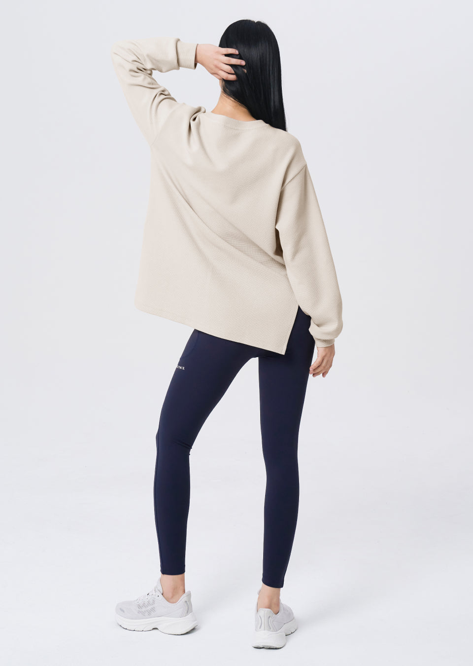 Waffle Texture Oversized Long Sleeve