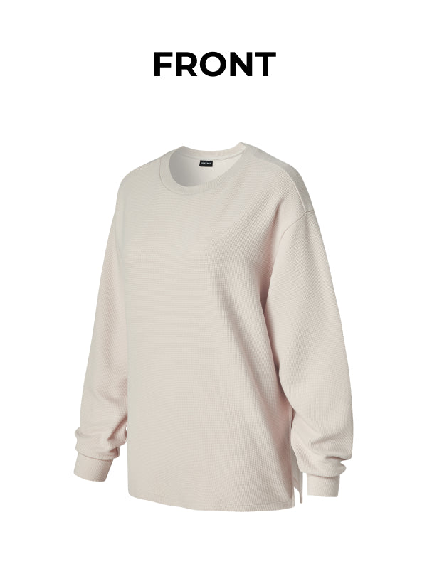 Waffle Texture Oversized Long Sleeve