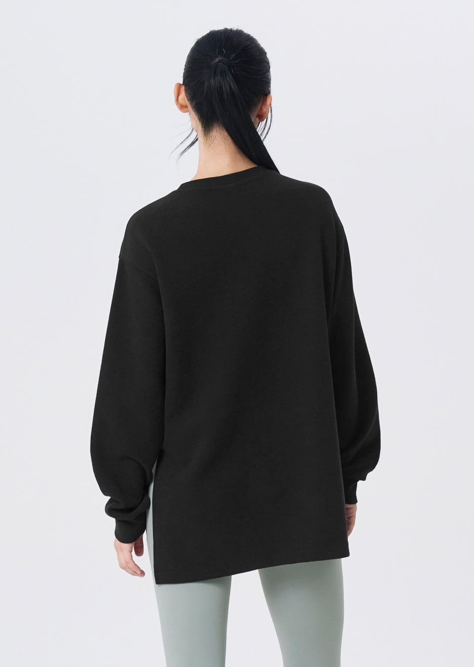 Waffle Texture Oversized Long Sleeve
