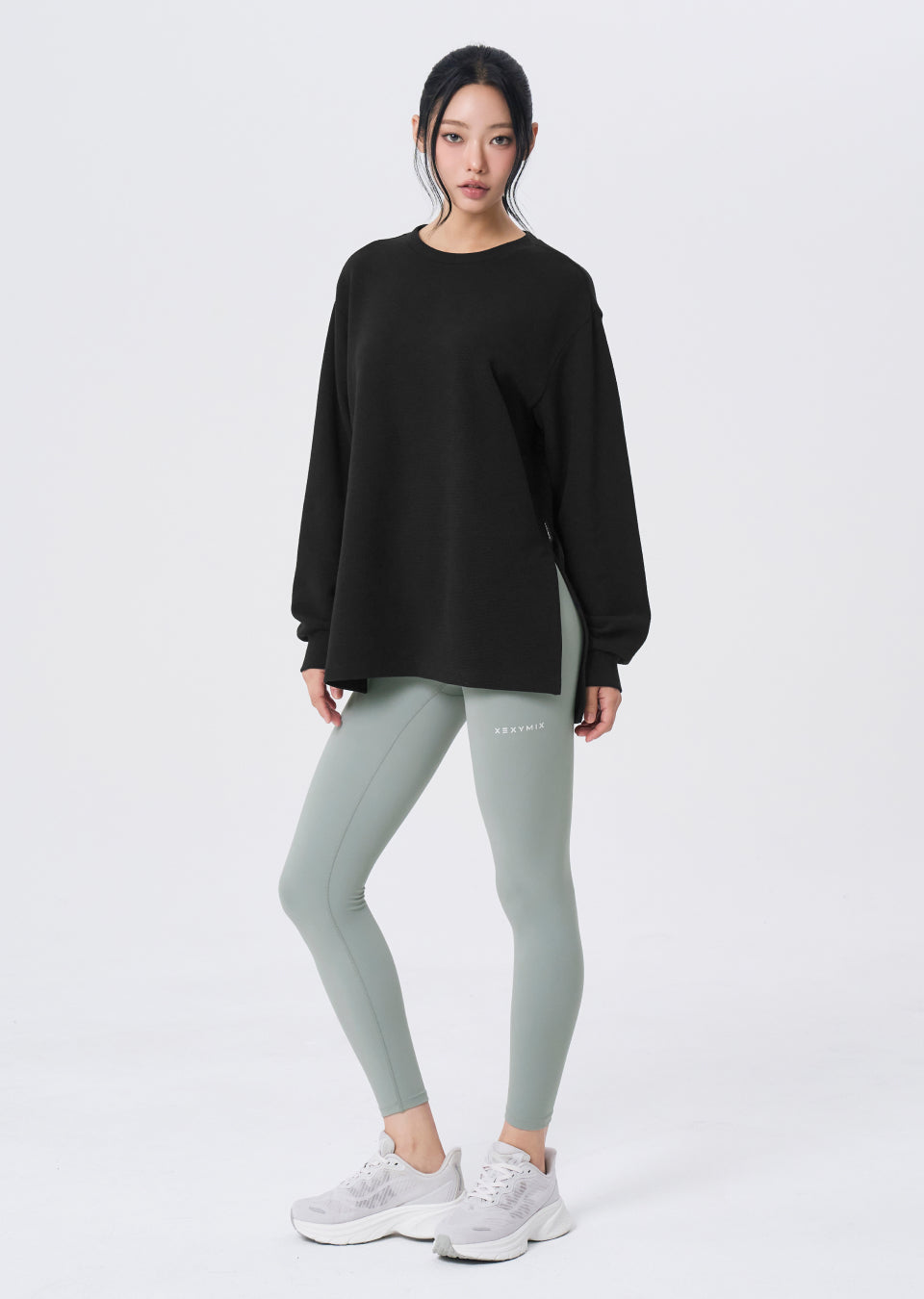 Waffle Texture Oversized Long Sleeve