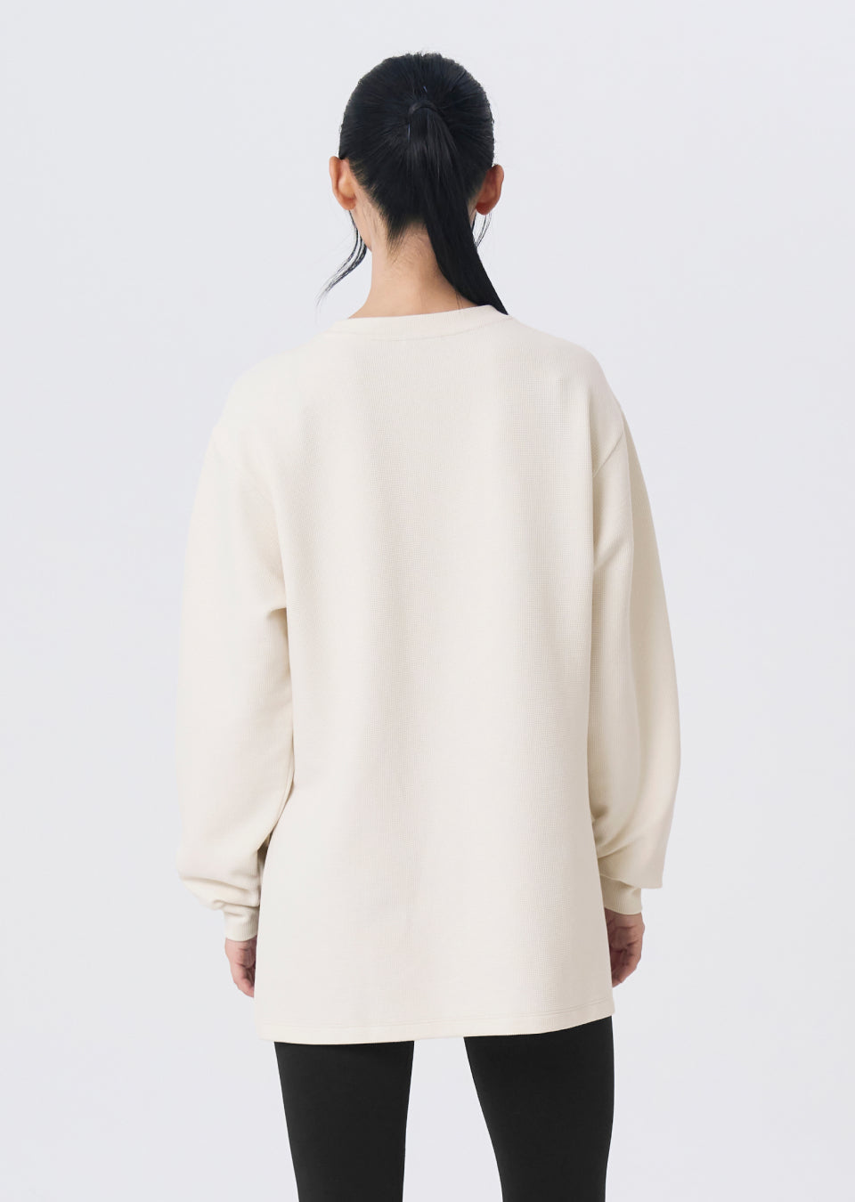 Waffle Texture Oversized Long Sleeve