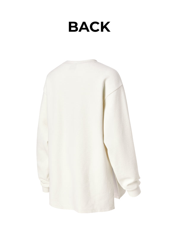 Waffle Texture Oversized Long Sleeve