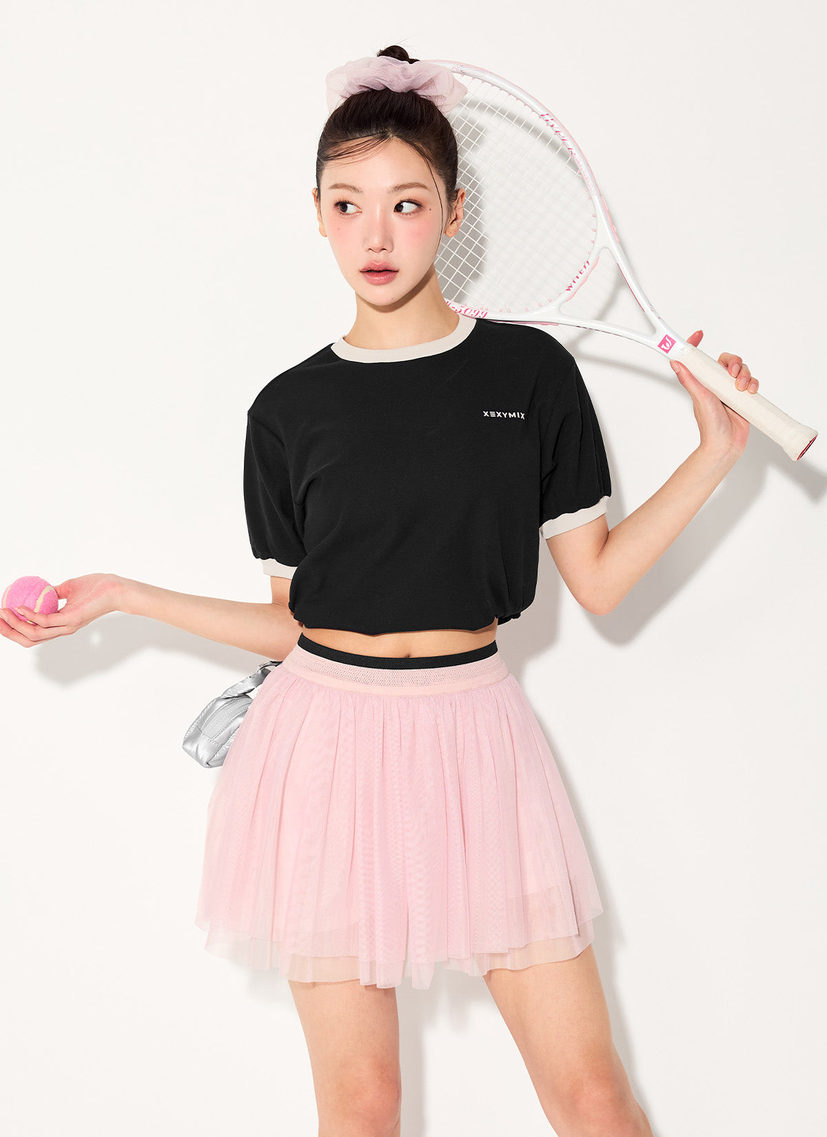 Color Block Piping String Short Sleeve