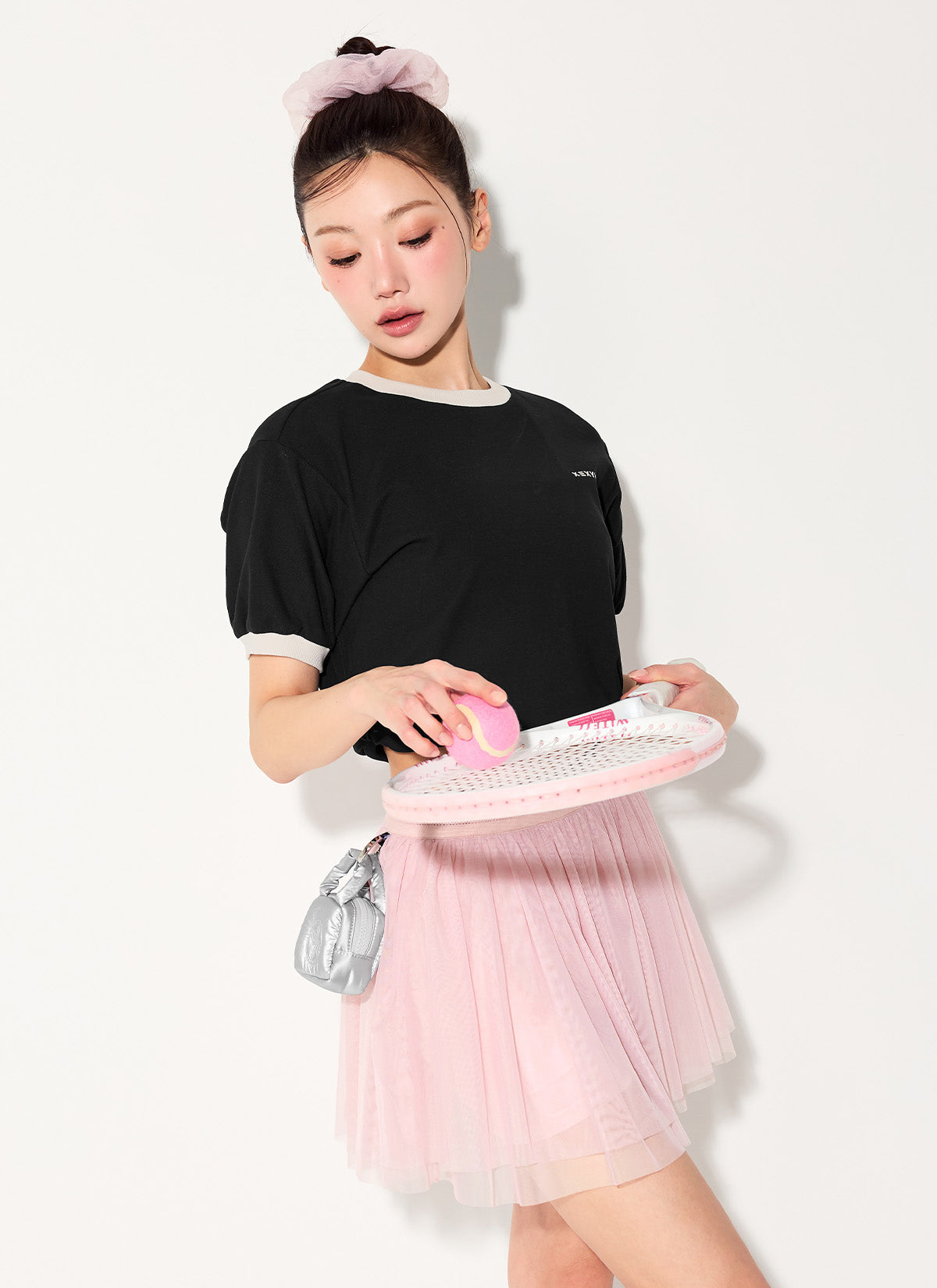 Color Block Piping String Short Sleeve
