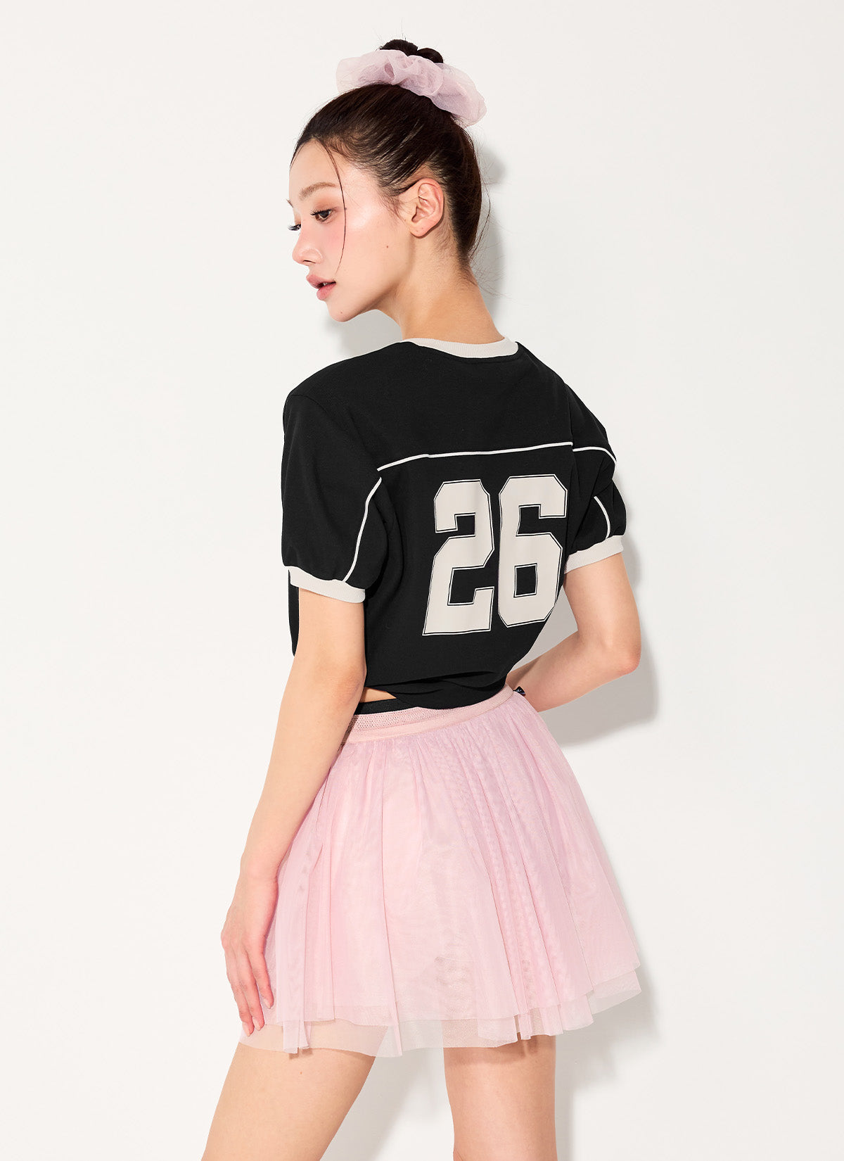 Color Block Piping String Short Sleeve