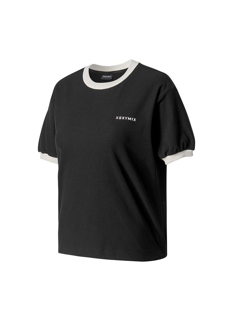 Color Block Piping String Short Sleeve