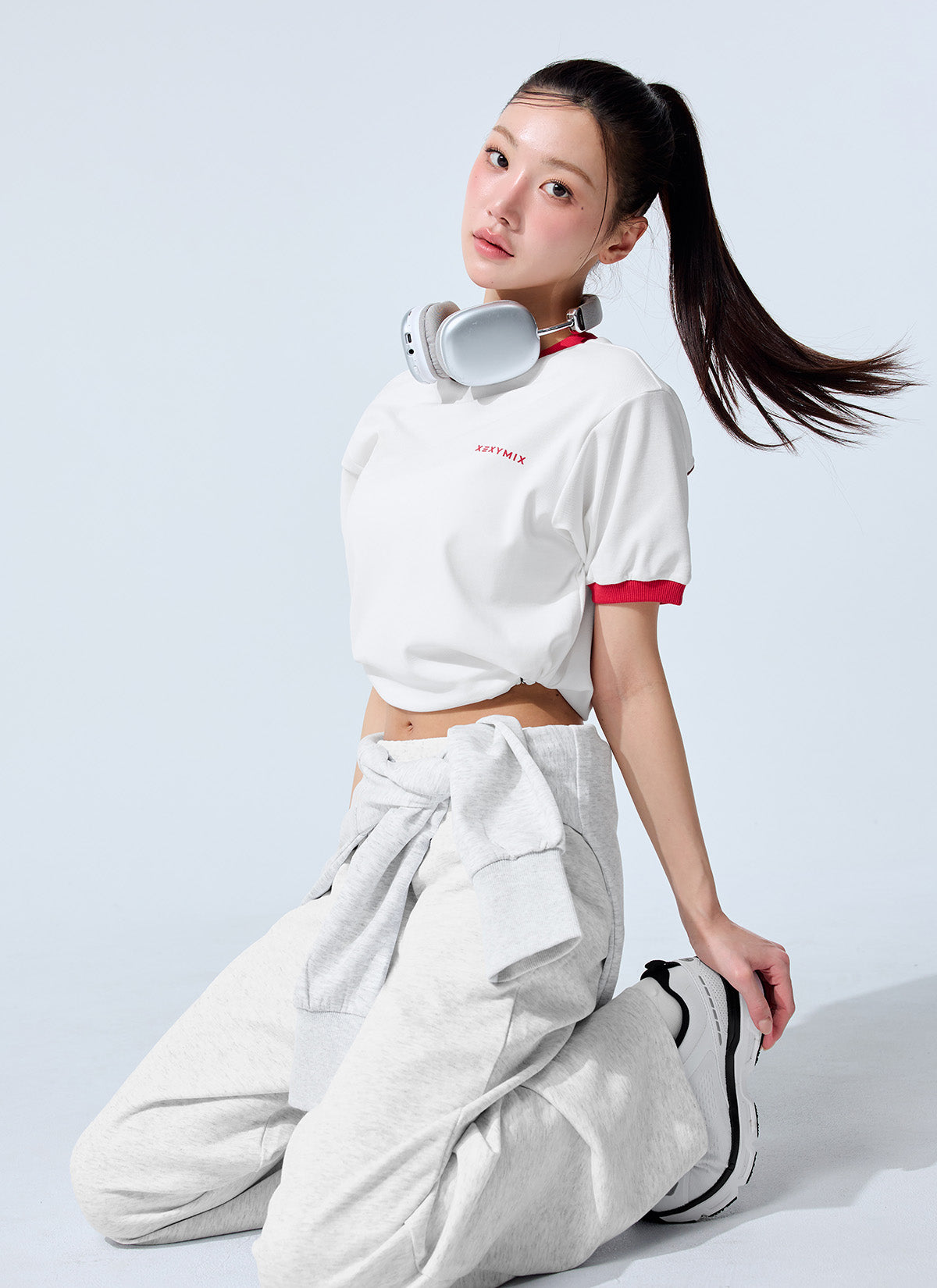 Color Block Piping String Short Sleeve