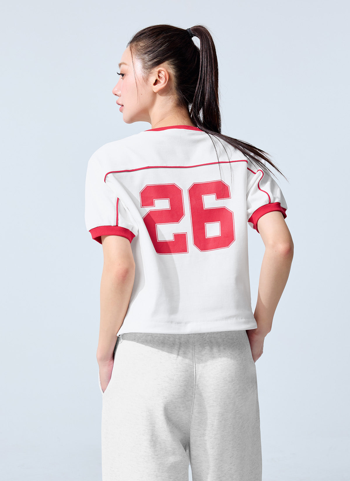 Color Block Piping String Short Sleeve