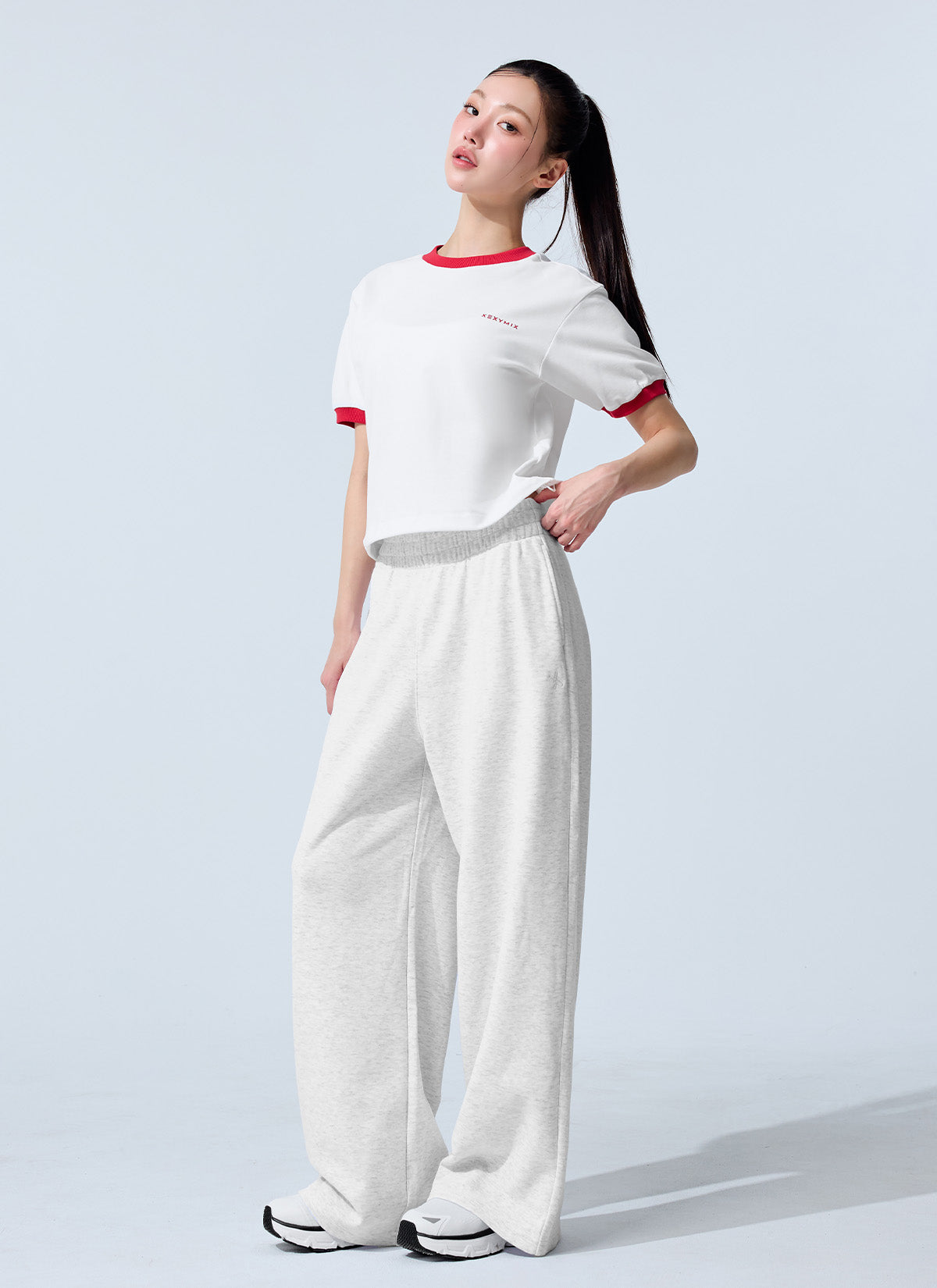 Color Block Piping String Short Sleeve