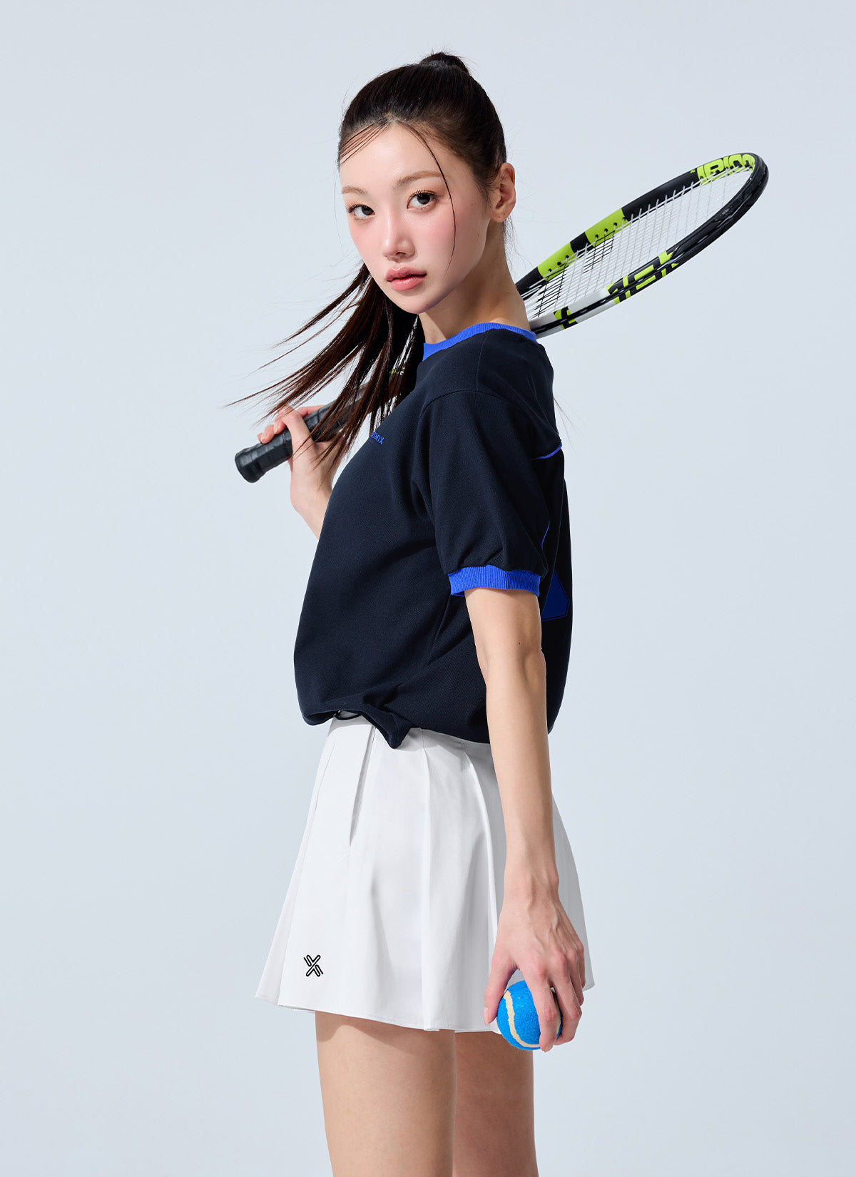 Color Block Piping String Short Sleeve