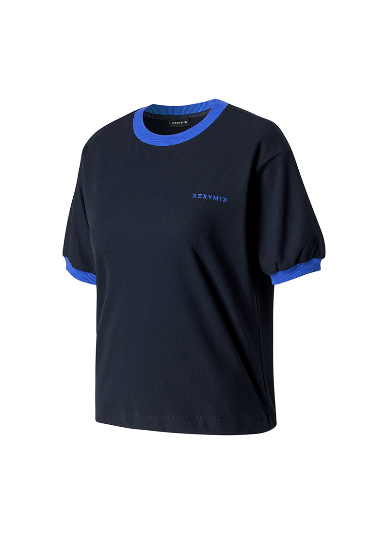 Color Block Piping String Short Sleeve