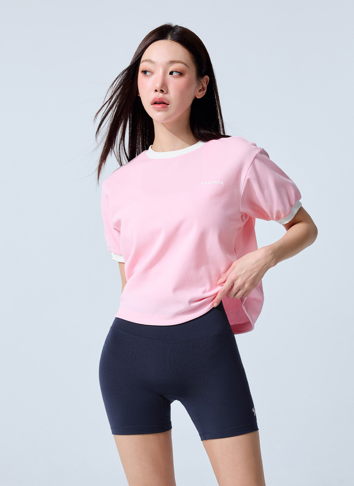 Color Block Piping String Short Sleeve