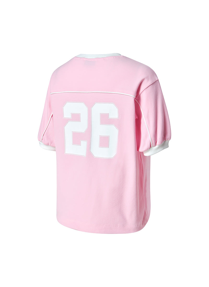 Color Block Piping String Short Sleeve
