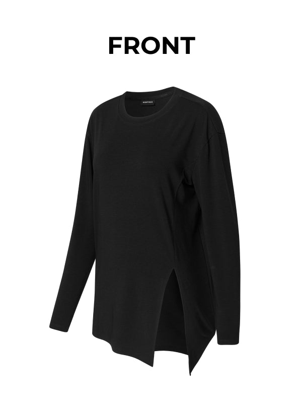 Loose One-Slit Long Sleeve