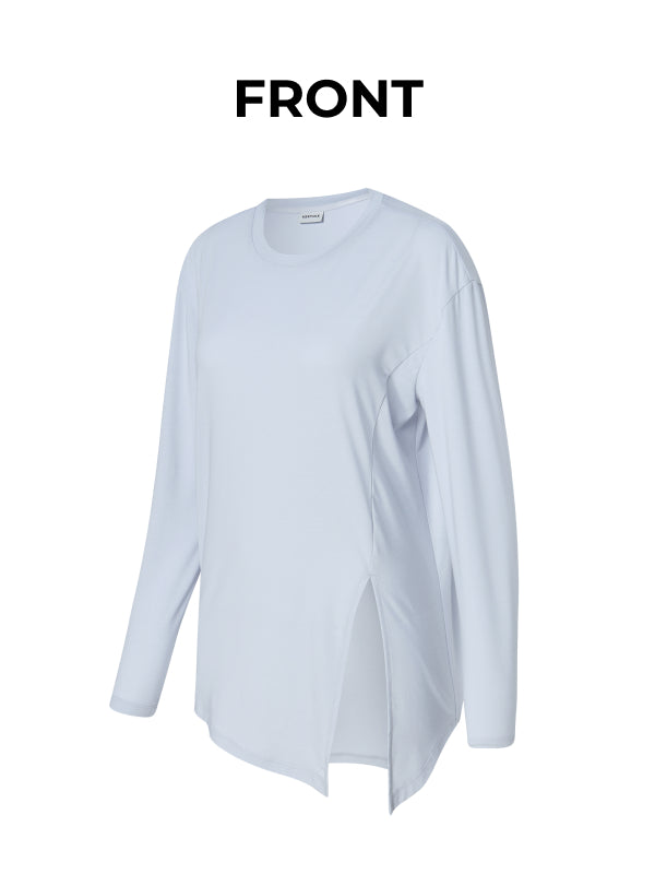 Loose One-Slit Long Sleeve