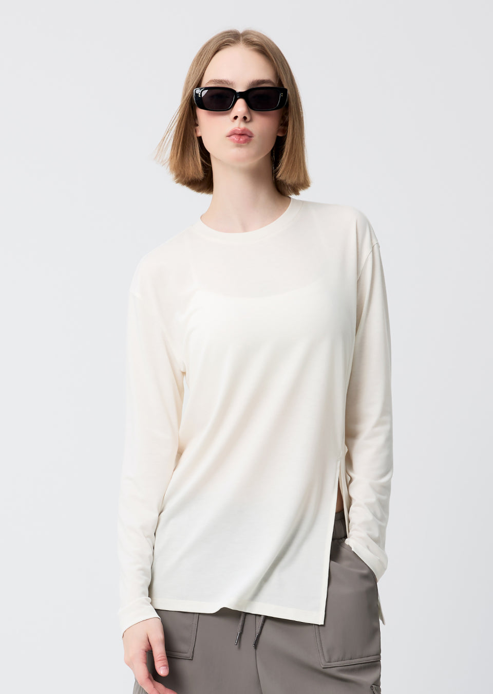 Loose One-Slit Long Sleeve