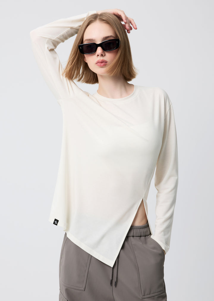 Loose One-Slit Long Sleeve