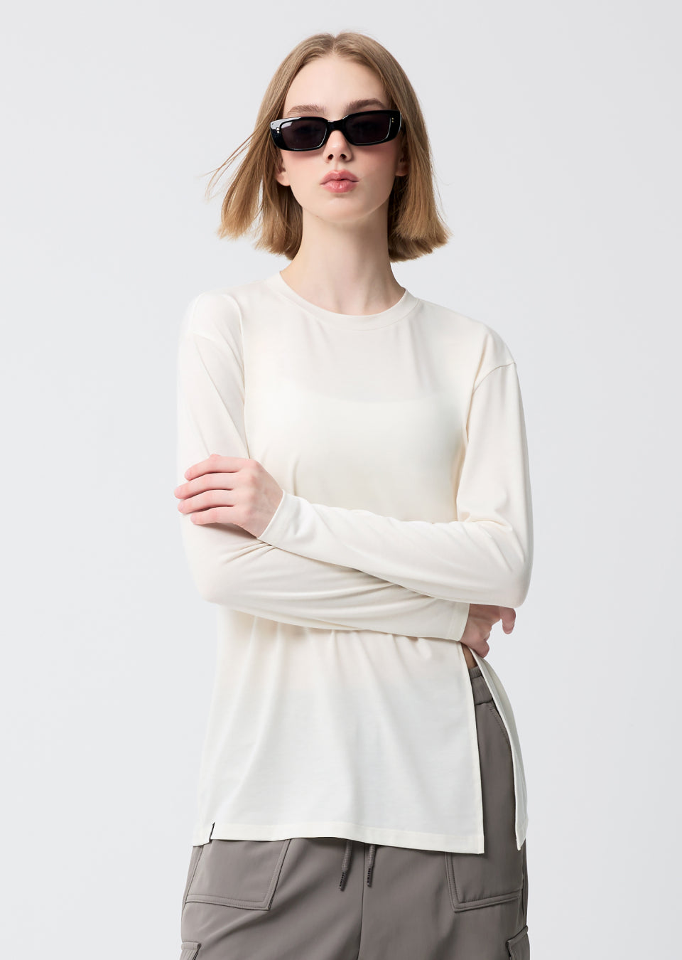 Loose One-Slit Long Sleeve