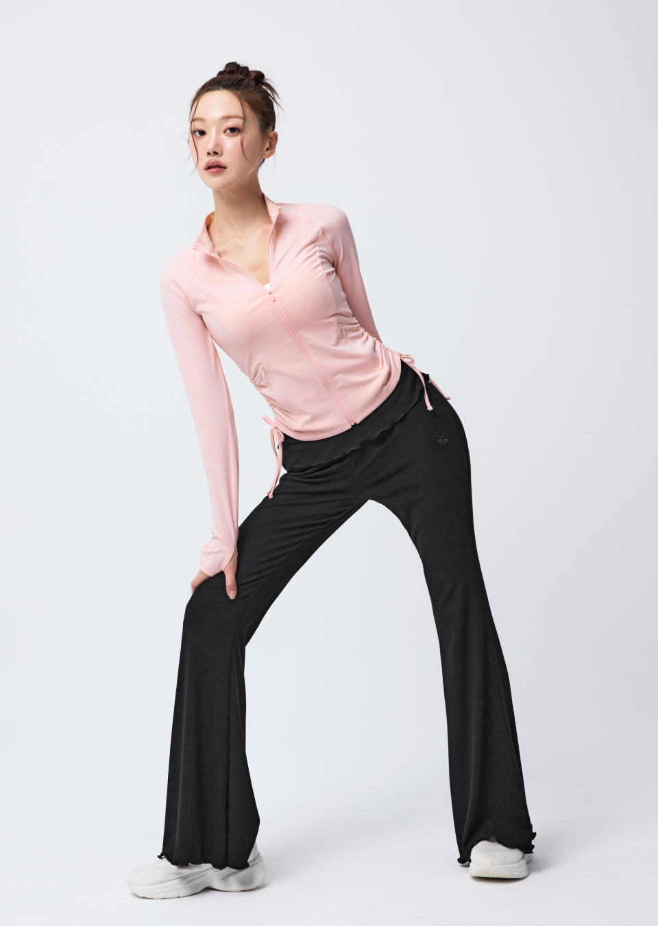 Soft Shirred Bootcut Pants