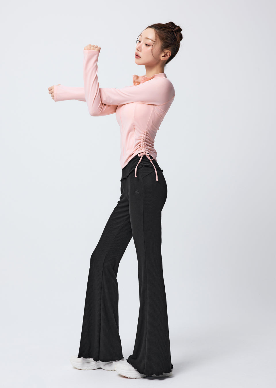Soft Shirred Bootcut Pants