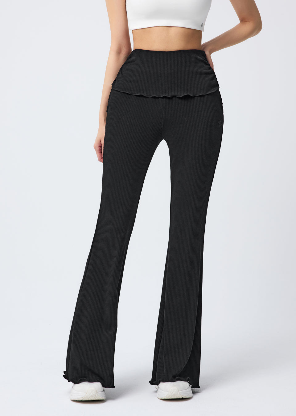 Soft Shirred Bootcut Pants