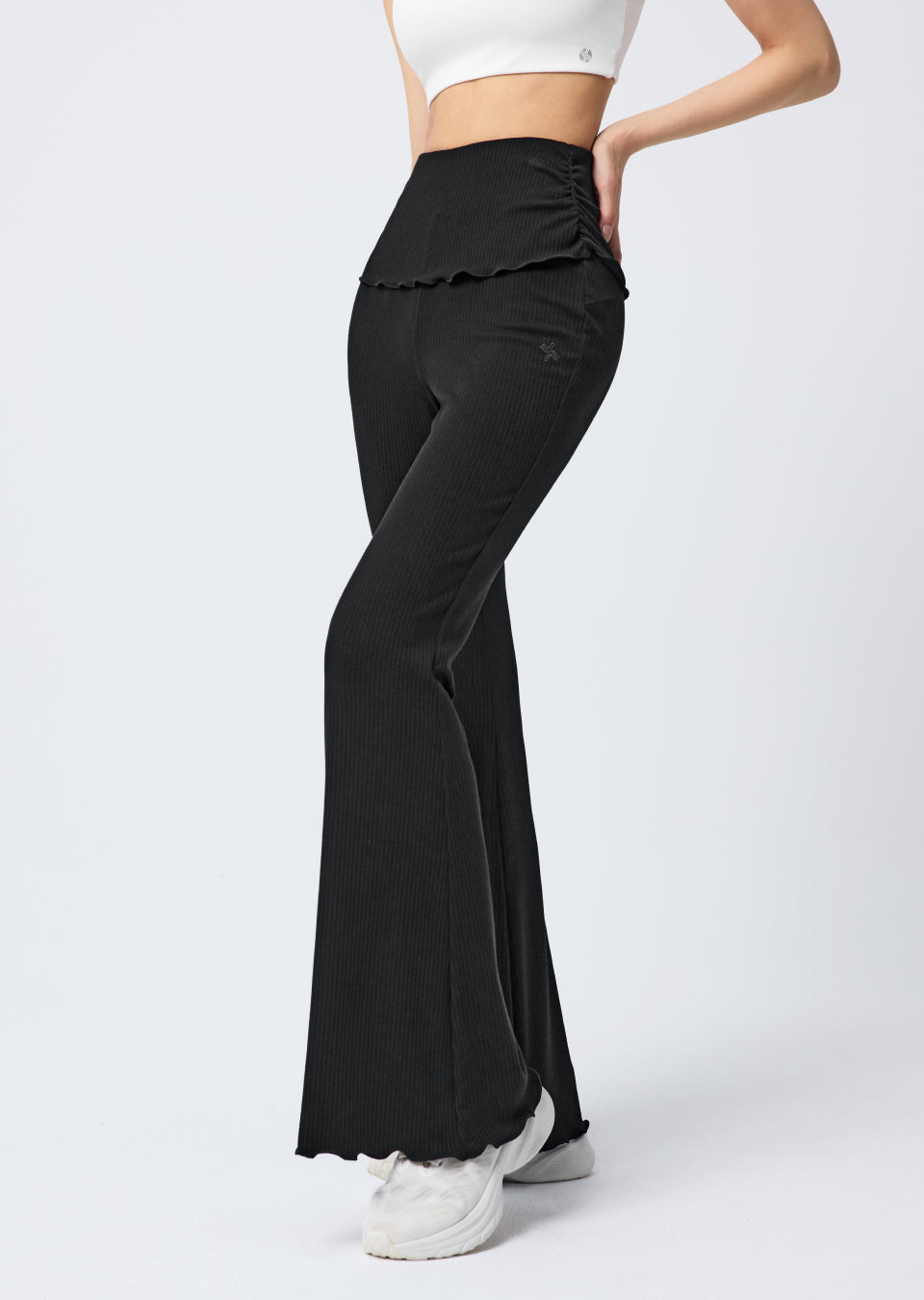 Soft Shirred Bootcut Pants