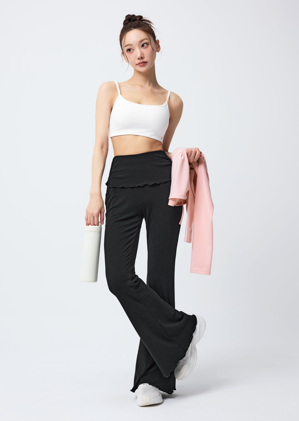 Soft Shirred Bootcut Pants