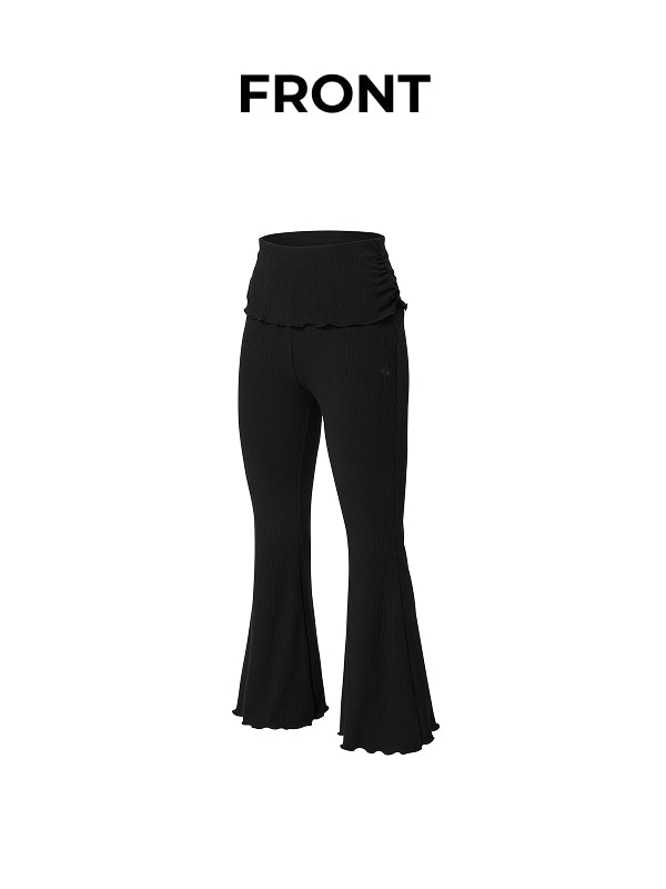 Soft Shirred Bootcut Pants